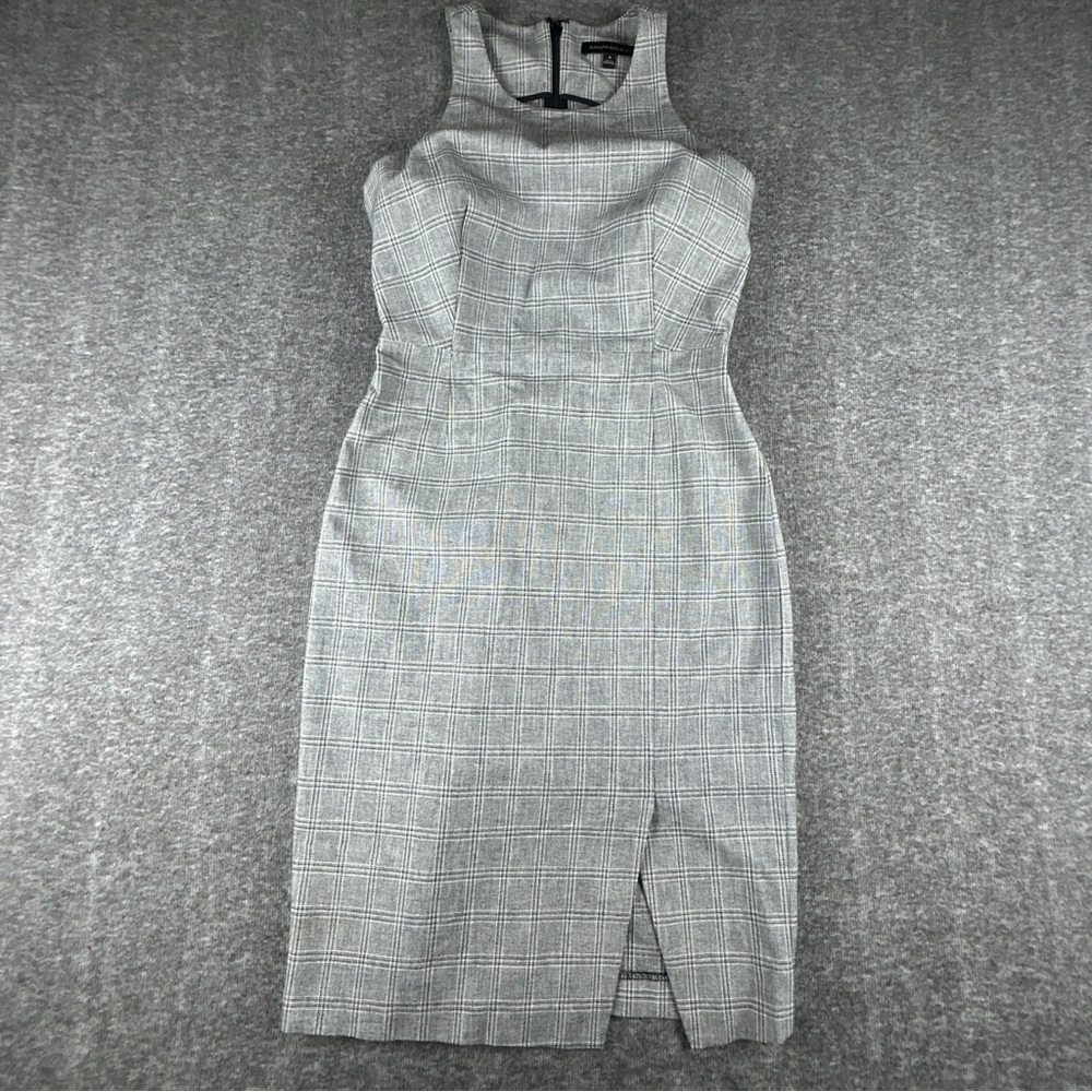 Banana Republic Checkered Grey/White Midi Dress Sleeveless Halter - Picture 1 of 6